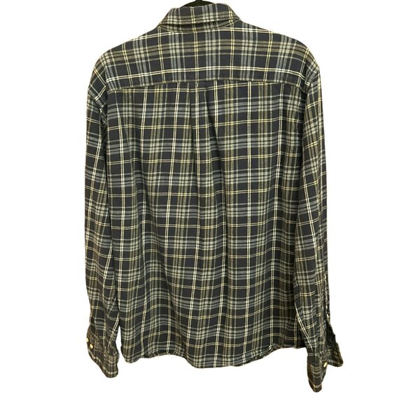 Peter Millar Men's Blue White Button Up Plaid Shirt Size Large Outdoors Rugged - Picture 3 of 3